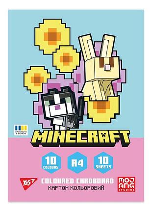 Картон цветной односторонний yes minecraft.spring 10 листов а4 папка