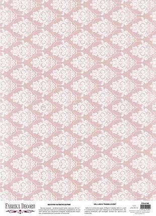 Деко веллум (лист кальки с рисунком) damask terracotta, а3 (29,7см х 42см)