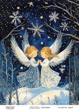 Декупажная карта «рождественская сказка» #000840, 21см x 29,7см