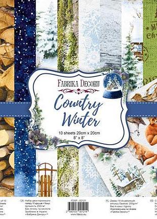 Набор двусторонней скрапбумаги country winter 20x20 см, 10 листов
