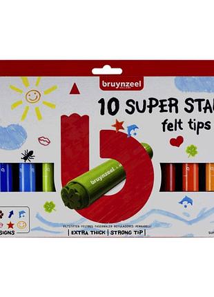 Набір дитячих кольорових штампів super stamp 10кол. bruynzeel