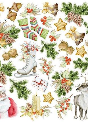 Лист с картинками для вырезания awaiting christmas 20х20 см