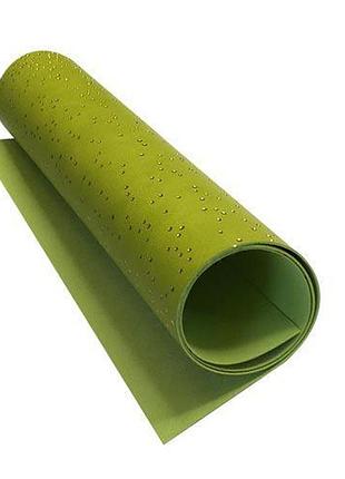 Отрез кожзама с тиснением золотой фольгой, дизайн golden mini drops avocado, 50см х 25см