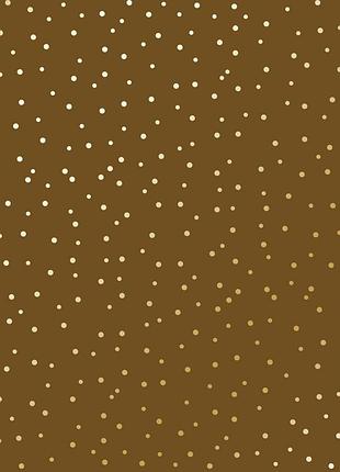 Лист односторонней бумаги с фольгированием, дизайн golden drops, color milk chocolate, 30,5см х 30,5 см
