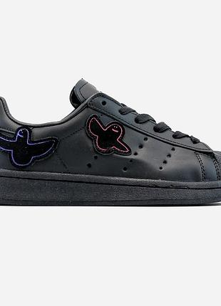 Кросівки adidas superstar black ghost