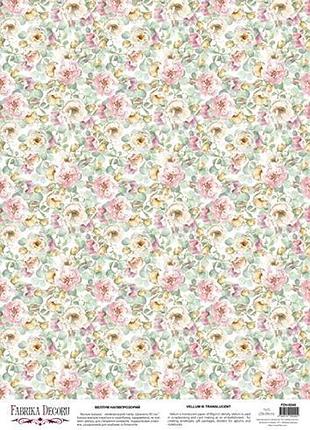 Деко велум (лист кальки з малюнком) blooming bouquet, а3 (29,7 см х 42см)