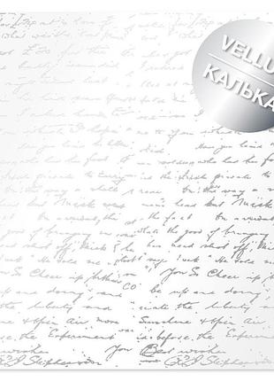 Лист кальки (веллум) с серебряным узором silver text, 29.7cm x 30.5cm