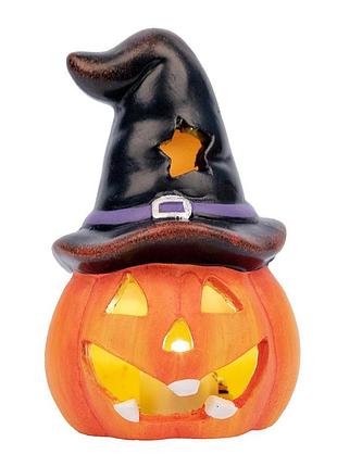 Статуетка yes! fun хелловін "pumpkin in hat", 10 см, led