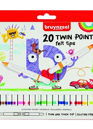 Набор детских двусторонних фломастеров twin 20кол. bruynzeel