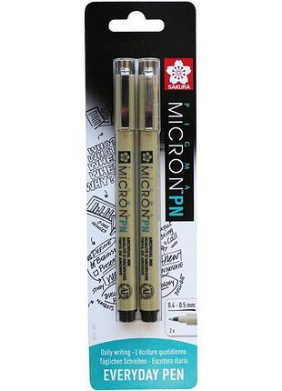 Набір ручок pigma micron pn 2шт чорний (лінія 0.4-0.5мм) sakura