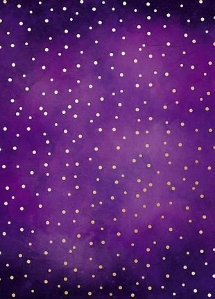 Лист односторонней бумаги с фольгированием, дизайн golden drops, color violet aquarelle, 30,5см х 30,5 см