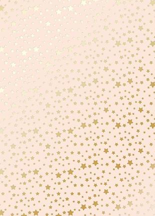 Лист односторонней бумаги с фольгированием, дизайн golden stars beige, 30,5см х 30,5см