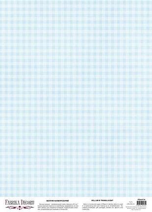 Деко веллум (лист кальки с рисунком) gingham blue, а3 (29,7см х 42см)