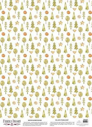 Деко веллум (лист кальки с рисунком) boho forest, а3 (29,7см х 42см)