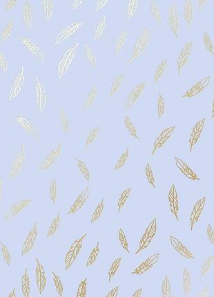 Лист односторонней бумаги с фольгированием, дизайн golden feather purple, 30,5см х 30,5см