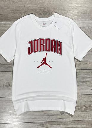 Новая белая мужская футболка джордан air jordan brand white, l, оригинал