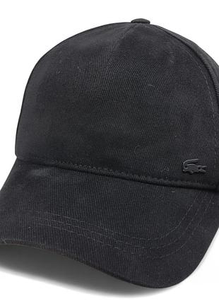 Бейсболка мужская lacoste зимняя чёрная | плотный зимний коттон, флис, ветрозащитная мембрана