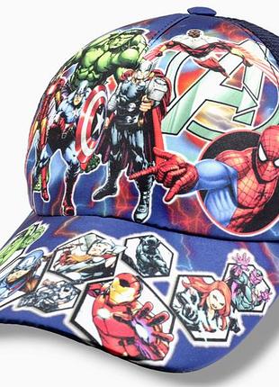 Бейсболка кепка літня дитяча для хлопчика captain america.синя.