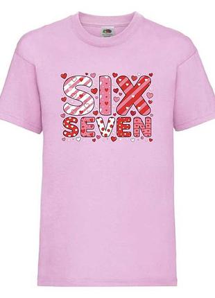 Футболка six seven 6 7 сикс севен 03 розовая, 104-116-128-140-152-164 размер