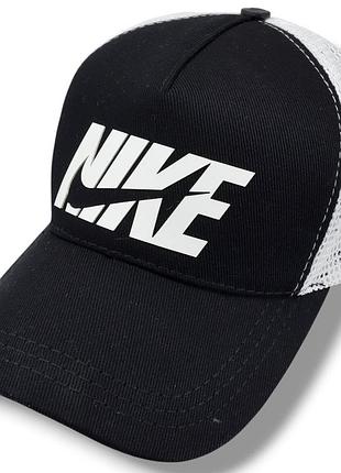 Стильная бейсболка с сеткой и надписью nike, черно-белая, летняя, унисекс