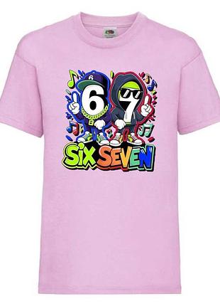 Футболка six seven 6 7 сикс севен 07 розовая, 104-116-128-140-152-164 размер
