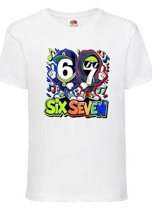 Футболка six seven 6 7 сикс севен 07 белая, 104-116-128-140-152-164 размер