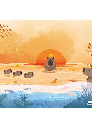 Коврик для мыши 2e 2e-pad-s-capy-yellow capybarra, s(250x200x2мм), жёлтый