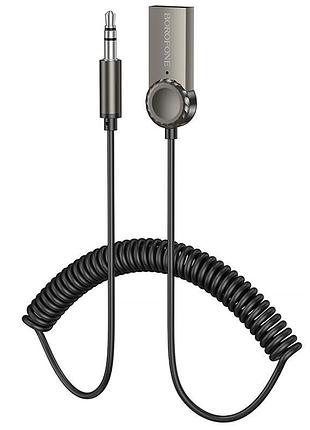 Bluetooth аудио ресивер borofone bc56 peaceful (aux 3.5mm+usb-a) metal gray