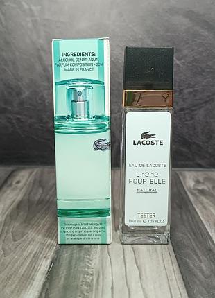 Парфюм женский lacoste eau de l.12.12 pour elle natural (лакоста натурал) 40 мл.