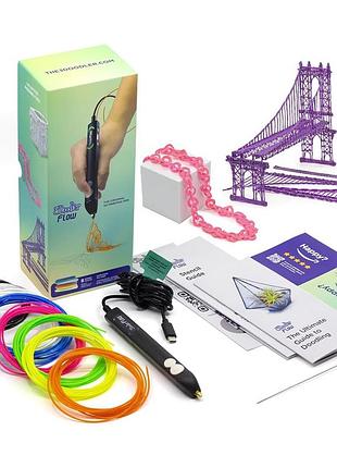 3d-ручка 3doodler flow для професійного користування – синя