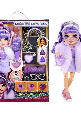 Ігровий набір з лялькою rainbow high серії creative crystals - віолетта
