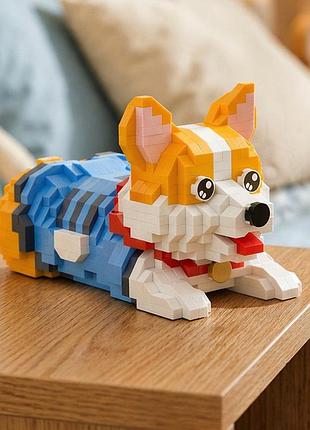 Детский конструктор daya mini blocks корги 806 деталей, сборная фигурка собаки, от 8 лет