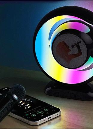 Настольная лампа ночник с bluetooth колонкой и 2 микрофонами rgb ys-110 розовая