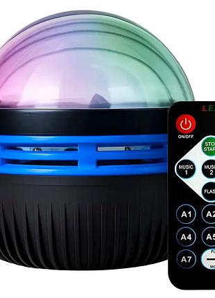 Ночник проектор led q6 star light с пультом rgb подсветка черный для детей