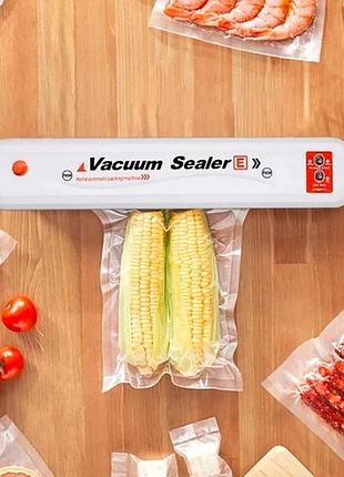 Вакуумний пакувальник продуктів білій vacuum sealer кухонний вакууматор для дому