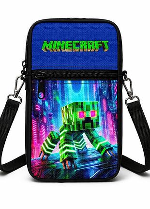 Сумка-чохол для телефону minecraft,дитяча сумка через плече, водонепроникна міні-сумка (4771)