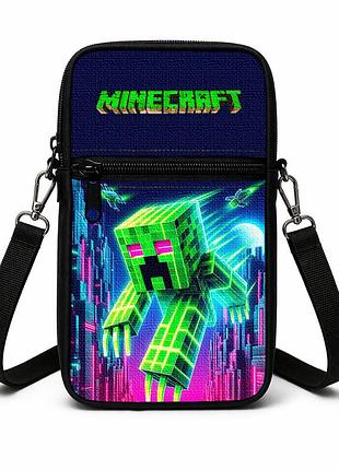 Сумка-чехол для телефона minecraft детская через плечо, водонепроницаемая мини-сумка (4769)