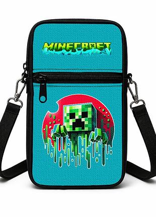 Сумка-чехол для телефона minecraft детская через плечо, водонепроницаемая мини-сумка (4789)