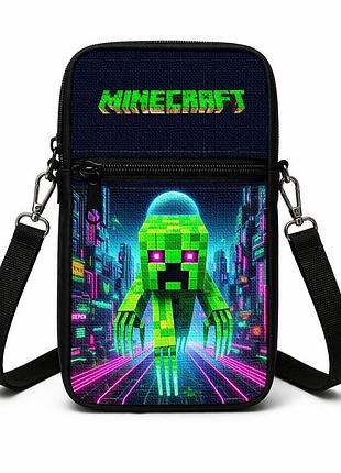 Сумка-чохол для телефону minecraft,дитяча сумка через плече, водонепроникна міні-сумка (4772)
