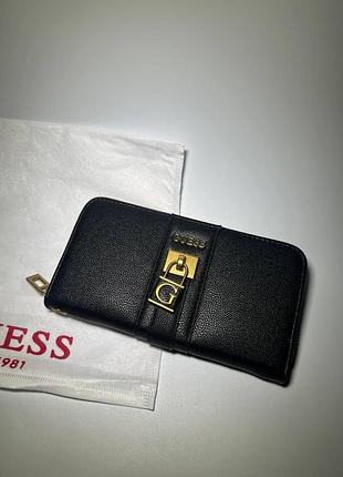 Кошелек guess с монограмой гес черный