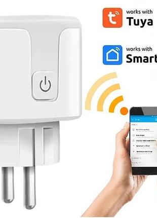 Умная wifi розетка 16а, smart 3680вт / розетка с управлением через телефон / интеллектуальная розетка