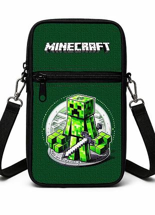 Сумка-чехол для телефона minecraft детская через плечо, водонепроницаемая мини-сумка (4800)