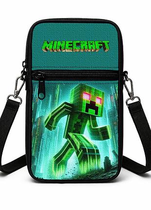 Сумка-чехол для телефона minecraft детская через плечо, водонепроницаемая мини-сумка (4770)