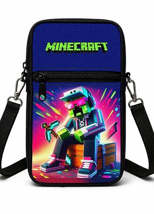 Сумка-чехол для телефона minecraft детская через плечо, водонепроницаемая мини-сумка (4776)