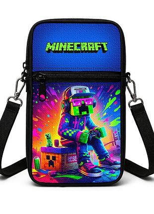Сумка-чехол для телефона minecraft детская через плечо, водонепроницаемая мини-сумка (4780)