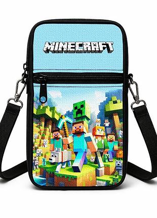 Сумка-чохол для телефону minecraft,дитяча сумка через плече, водонепроникна міні-сумка (4797)