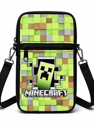 Сумка-чехол для телефона minecraft детская через плечо, водонепроницаемая мини-сумка (4735)