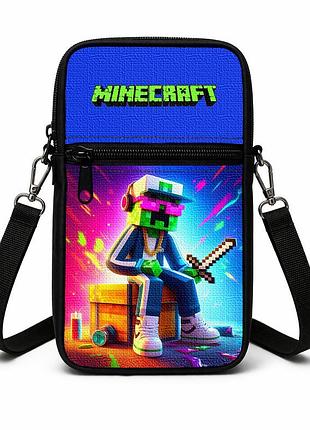 Сумка-чехол для телефона minecraft детская через плечо, водонепроницаемая мини-сумка (4778)