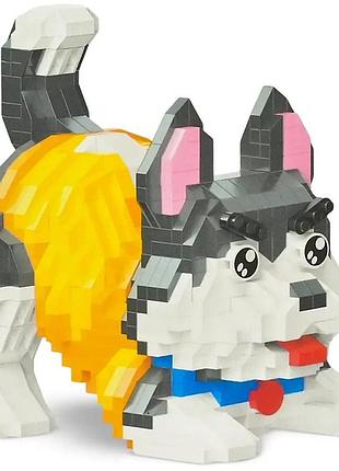Конструктор daya mini blocks хаски 952 деталей 3d модель собаки из мини блоков для детей от 8 лет подарок