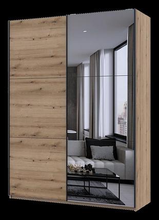 Шкаф купе doros g-caiser дуб евок 1 дсп / 1 зеркало 180х60х240 (80737749)